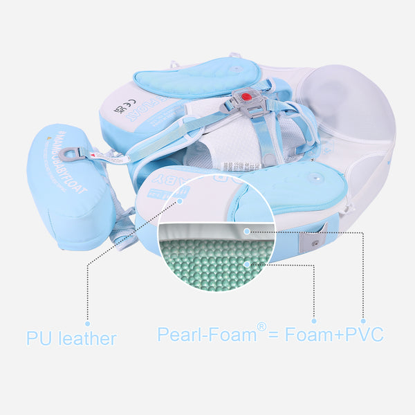 Mambobaby Air-Free Blue Angel Wings Chest Float with 3D Canopy