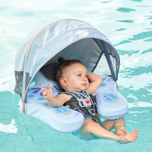 Mambobaby Air-Free Blue Butterfly Chest Float with 3D Canopy