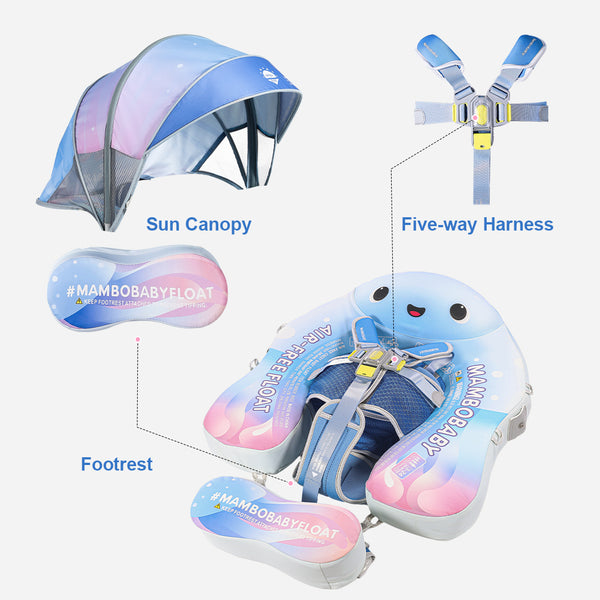 Mambobaby Air-Free Jellyfish Chest Float with 3D Canopy