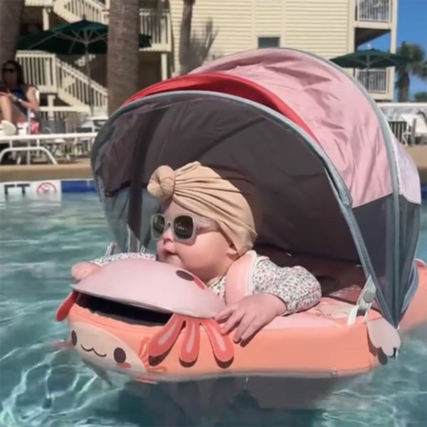 Mambobaby Air-Free Pink Salamander Chest Float with 3D Canopy