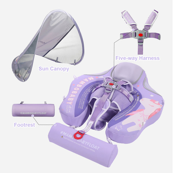 Mambobaby Air-Free Unicorn Chest Float with Flat Canopy