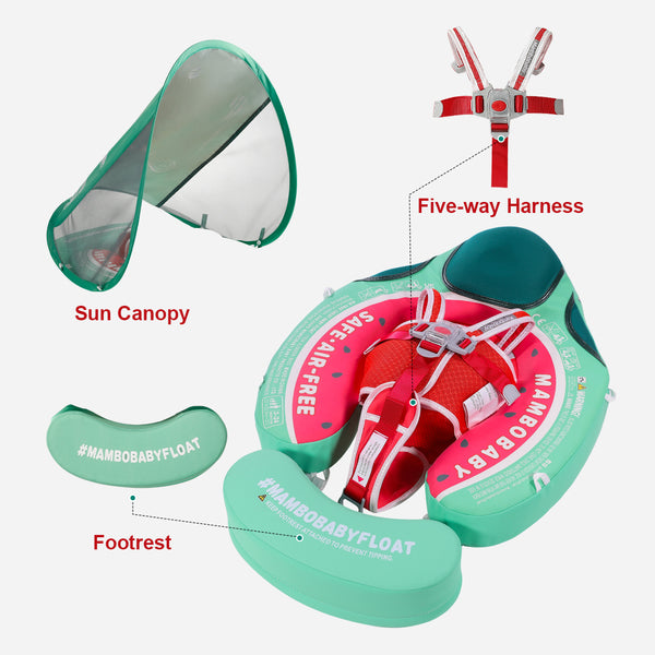 Mambobaby Air-Free Watermelon Chest Float with Flat Canopy