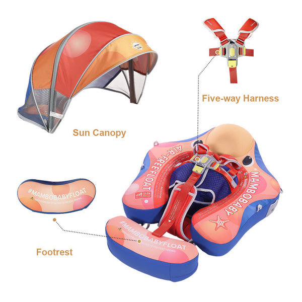 Mambobaby Air-Free Starfish Chest Float with 3D Canopy