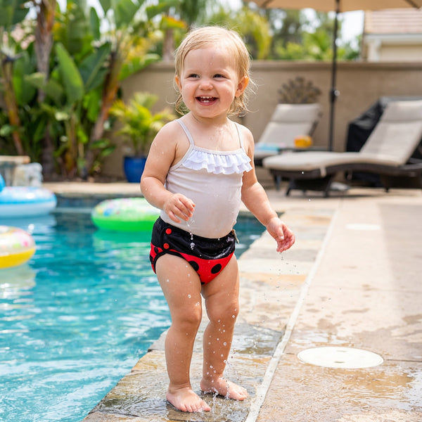 Mambobaby Baby Red Ladybug Swimming Diaper