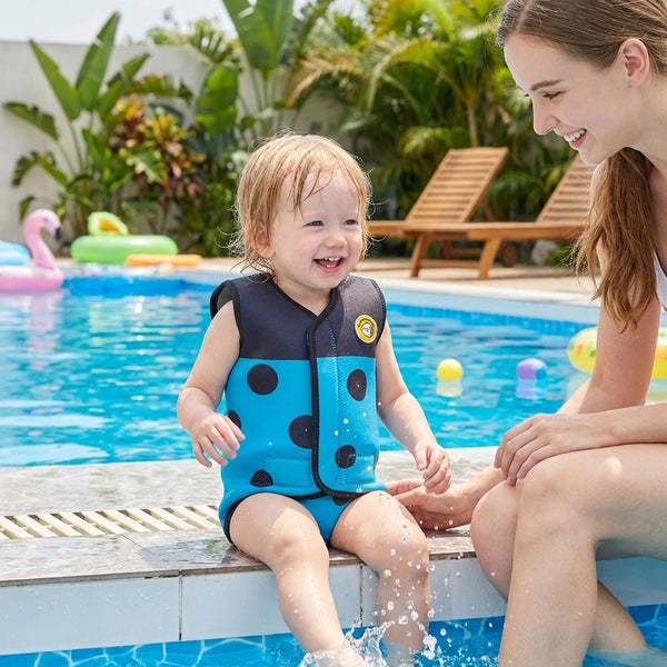 Mambobaby Baby Thermal Wetsuit-Blue Ladybug