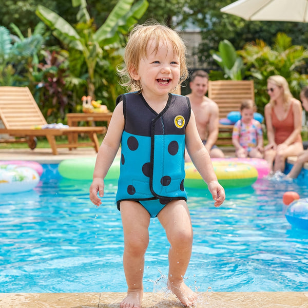 Mambobaby Baby Thermal Wetsuit-Blue Ladybug