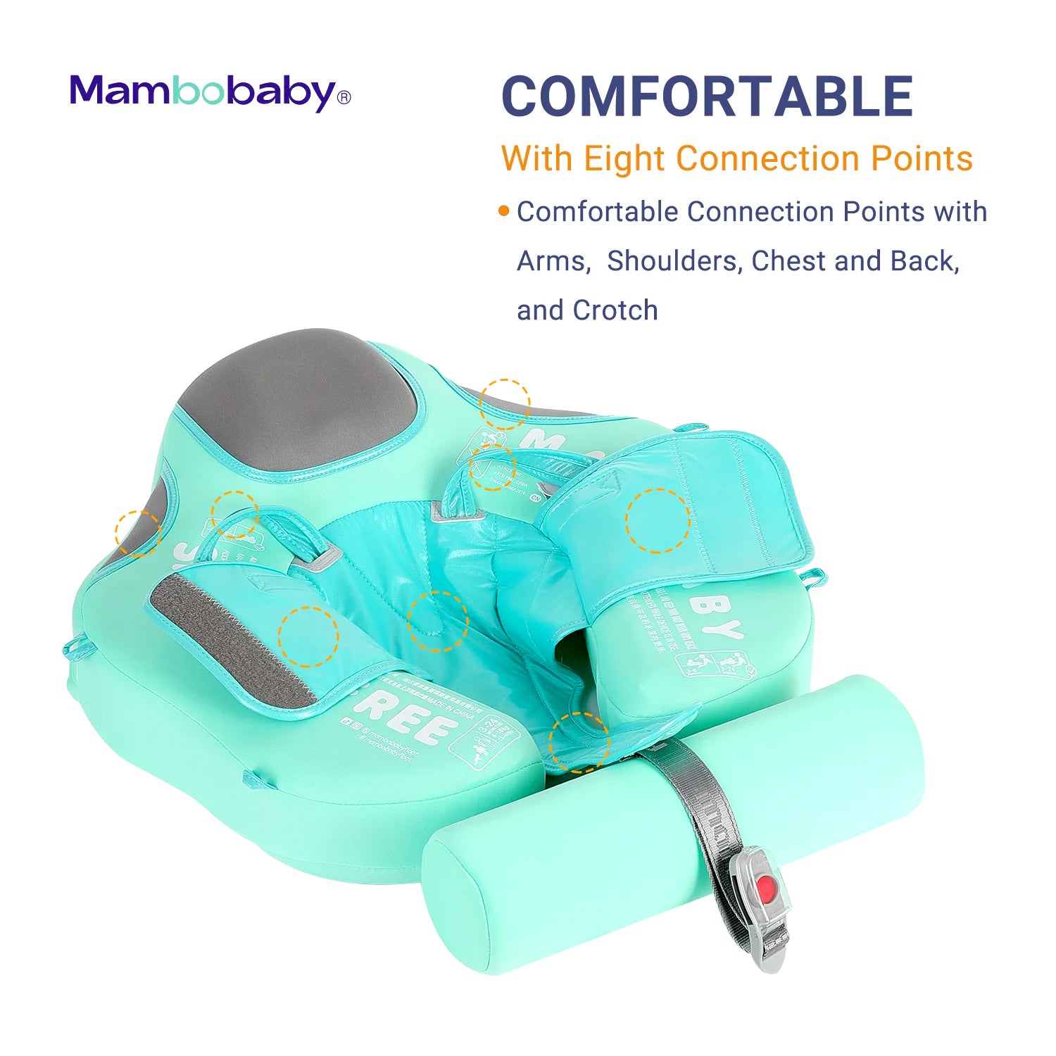 Mambobaby Air-Free Non-Inflatable Deluxe Infant Swim Float with Sun Shade Canopy