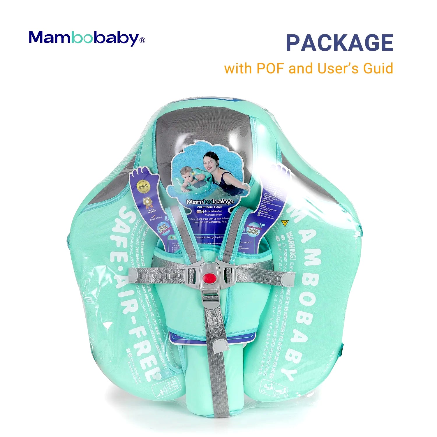 Mambobaby Air-Free Non-Inflatable Deluxe Infant Swim Float with Sun Shade Canopy