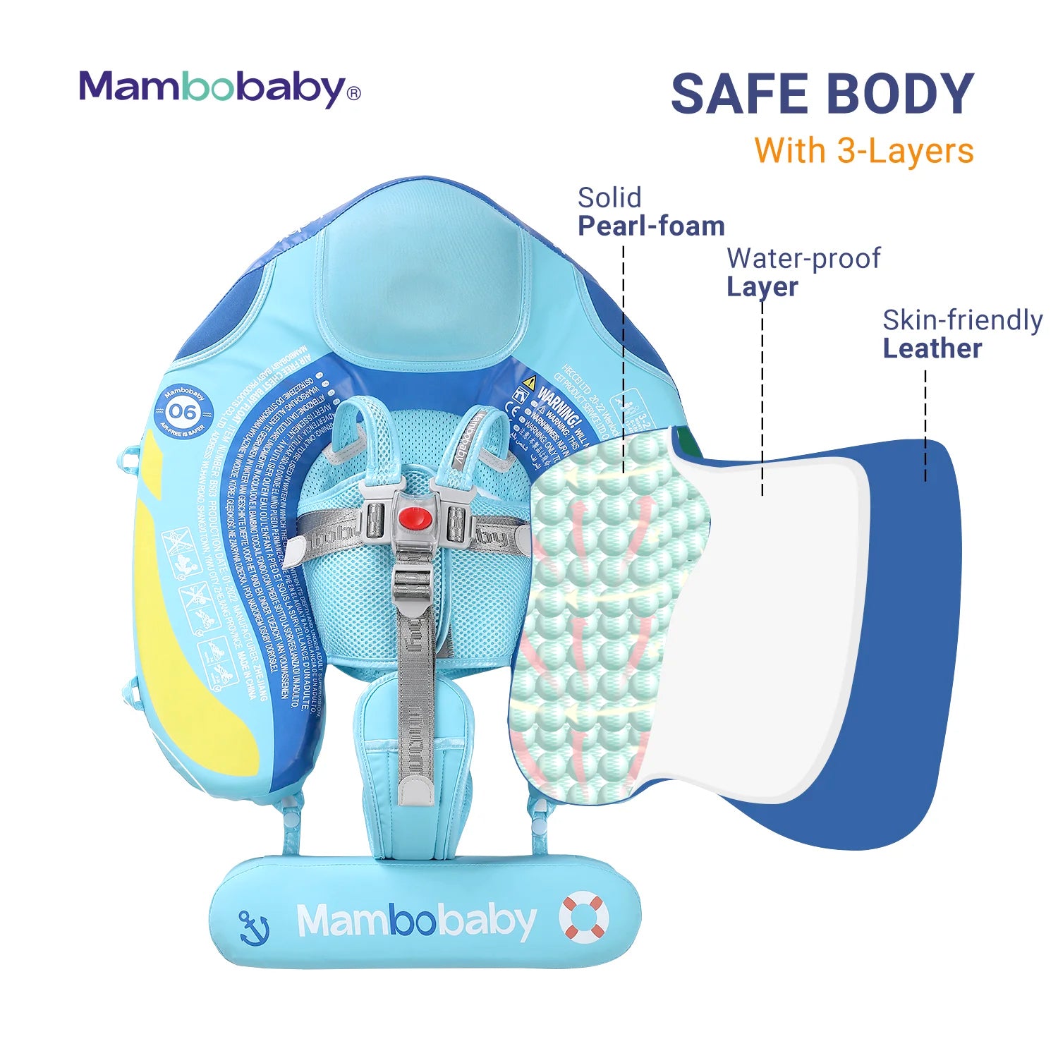 Mambobaby Air-Free Steamship Chest Float with Flat Canopy
