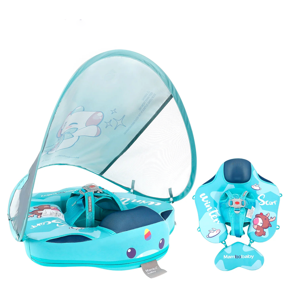 Mambobaby Pool Float with Canopy and Tail KuKuKiKi