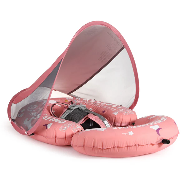 Mambobaby Self-Inflating Pink Chest Floating Bed With Flat Canopy