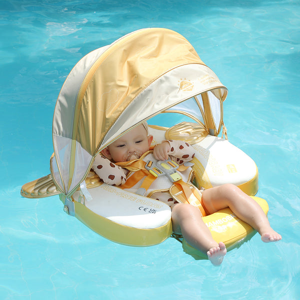 Mambobaby Air-Free Blue Angel Wings Chest Float with 3D Canopy