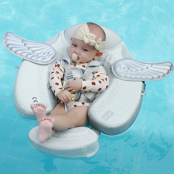 Mambobaby Air-Free Blue Angel Wings Chest Float with 3D Canopy