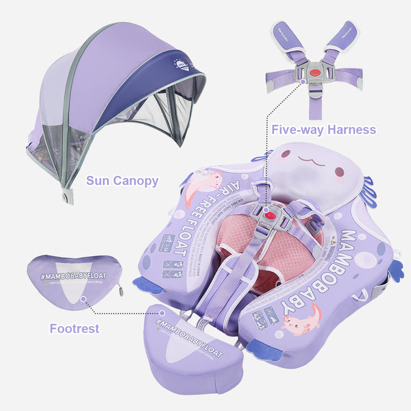Mambobaby Air-Free Purple Salamander Chest Float with 3D Canopy